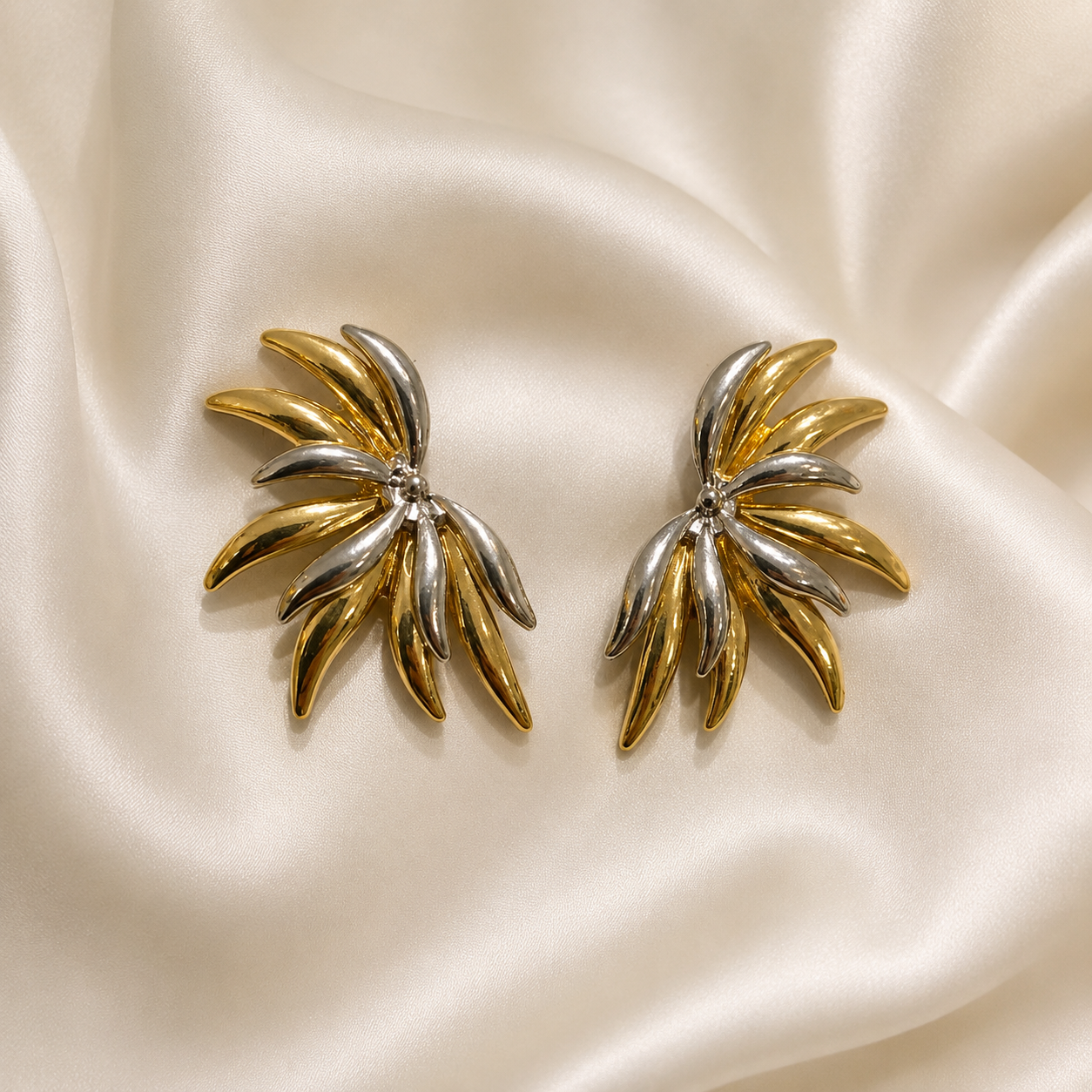 Aretes Hojas BiColor