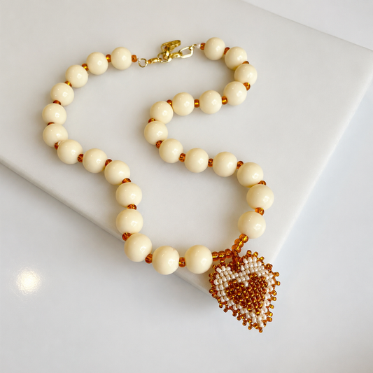 Collar Corazón Mostacilla