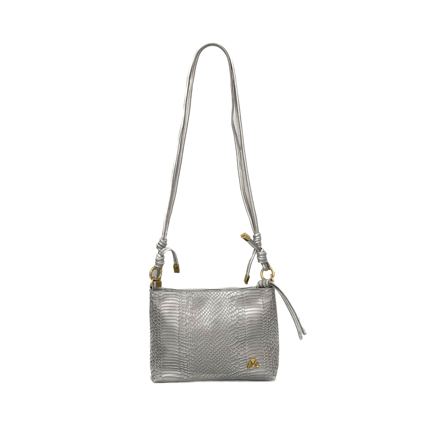 Bolso Alma Plateado Con Textura image 0