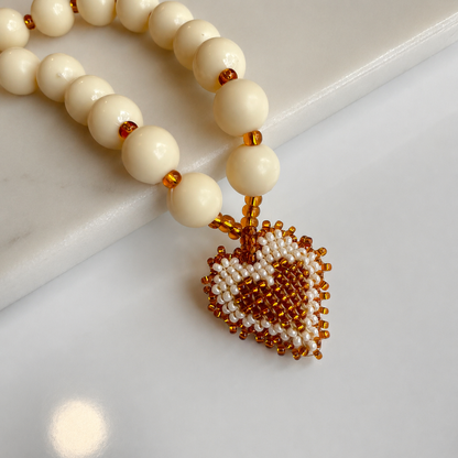 Collar Corazón Mostacilla