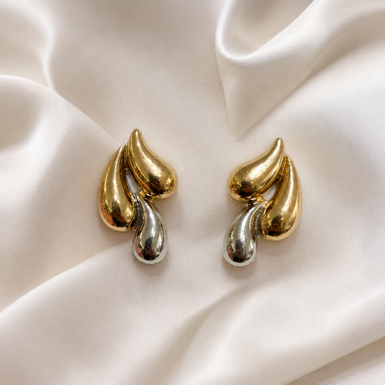 Aretes Gotas Bicolor