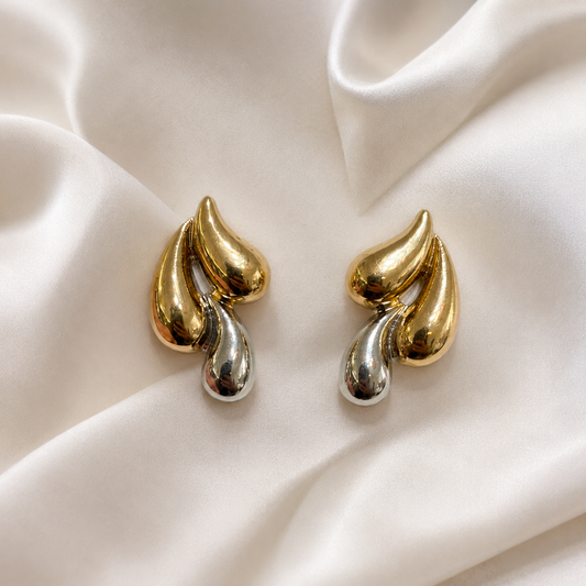 Aretes Gotas Bicolor