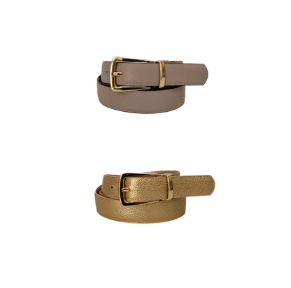 Cinturón Doble Faz Dorado x Taupe