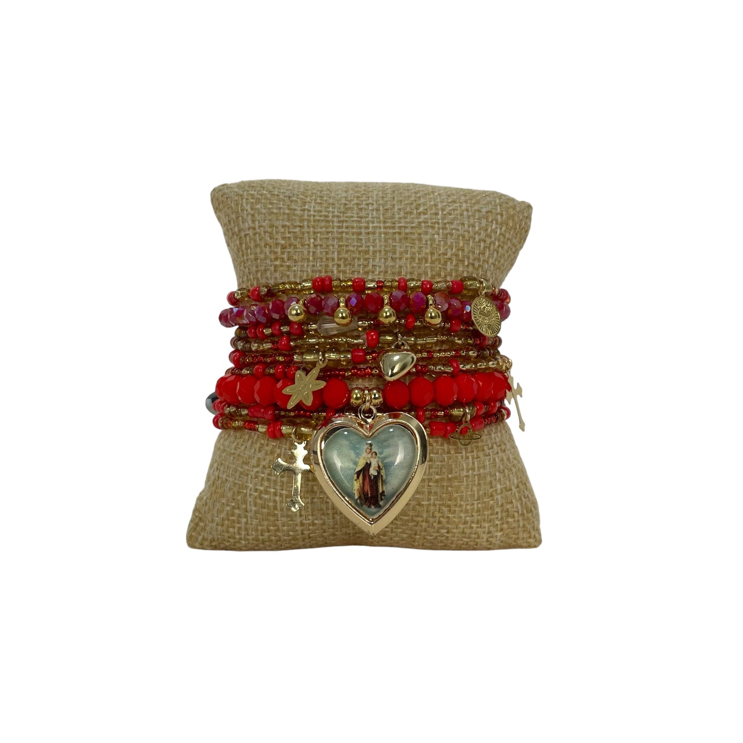 Set Pulsera Relicario Dije Corazón