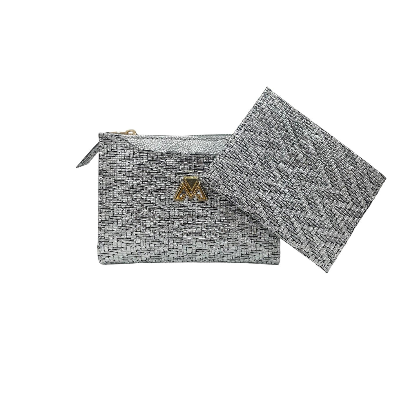 Billetera Duo Plomo Membrillo  Plateado