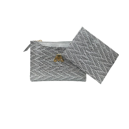 Billetera Duo Plomo Membrillo  Plateado