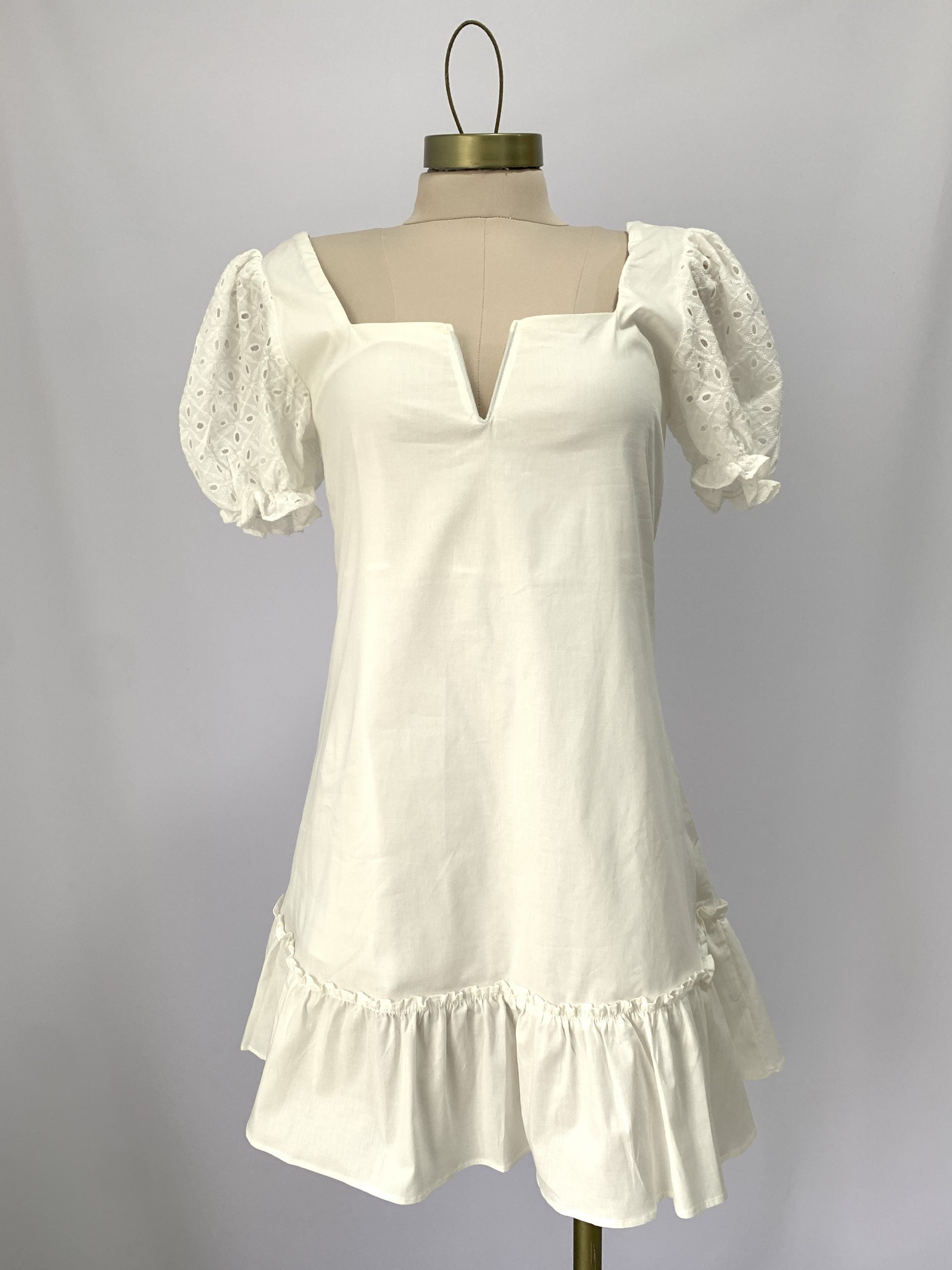 Vestido Meni Hoja Rota<span> - </span>Blanco, L image