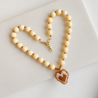 Collar Corazón Mostacilla