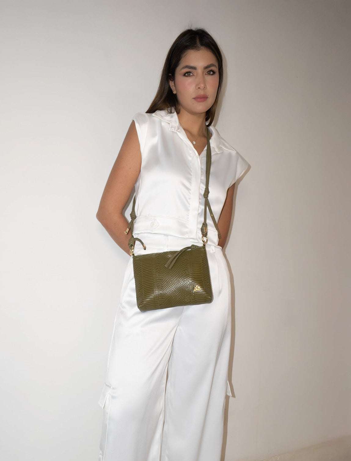 Bolso Alma Verde Con Textura